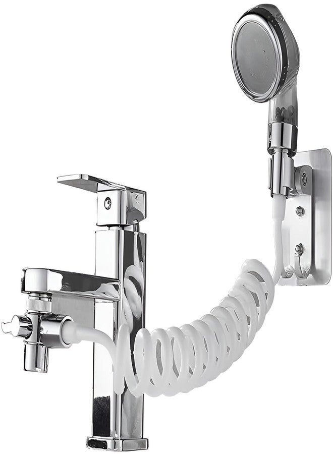 Alark صنبور دش يدوي لحوض الغسيل من ألارك، طقم دش خارجي صغير الفوهة للمنزل والحمام والمطبخ، طقم دش قابل للتعديل للماء الساخن والبارد لغسل الكلاب وغسل الشعر [17x8x10 سم] - Image 1